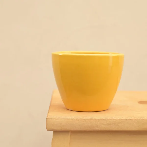 Ugaoo Apple Yellow Ceramic Pot- Small